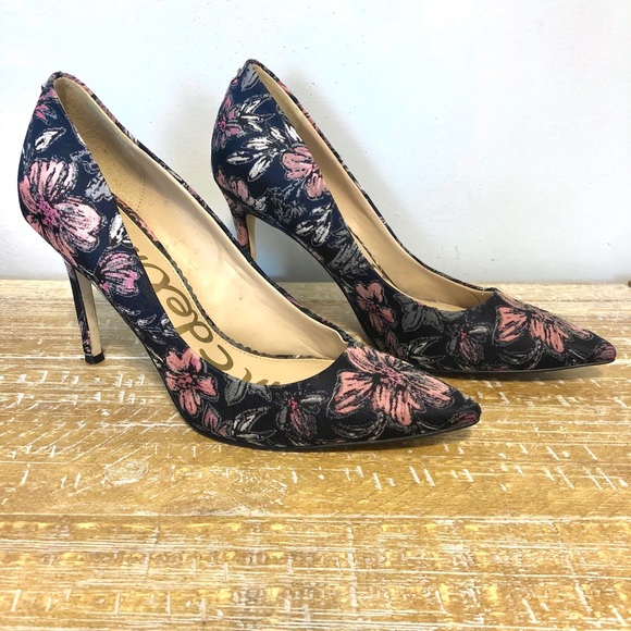 Sam Edelman Floral Style Heels sz 8 - Picture 2 of 7